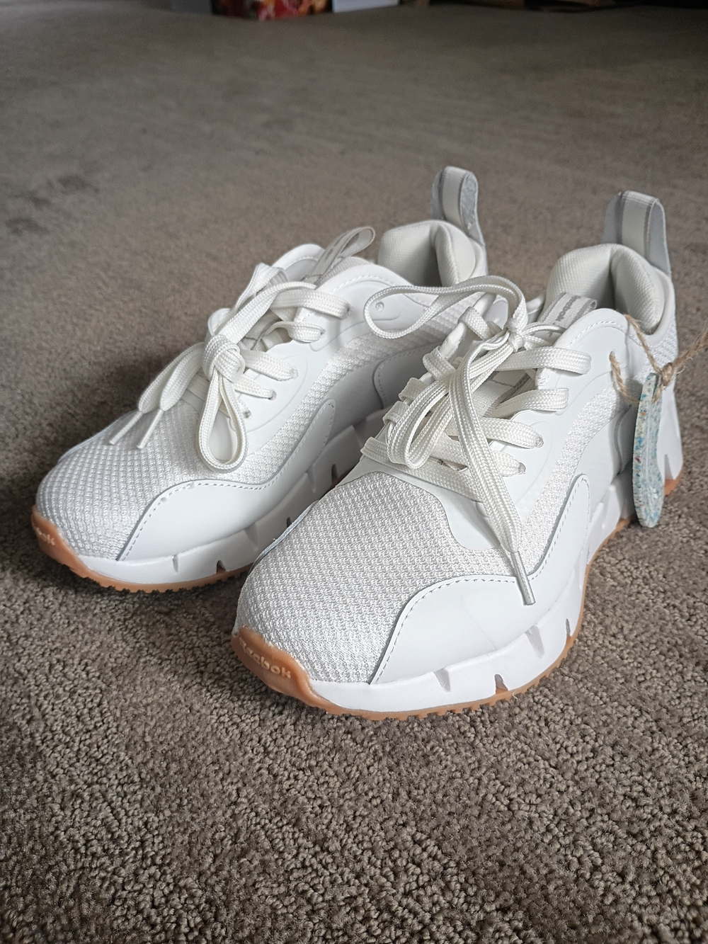 Women's  Reebok New White Mesh Sneakers with Gum Sole